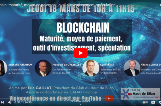 Blockchain: maturité, moyen de paiement, outil d’investissement, spéculation (vidéo)